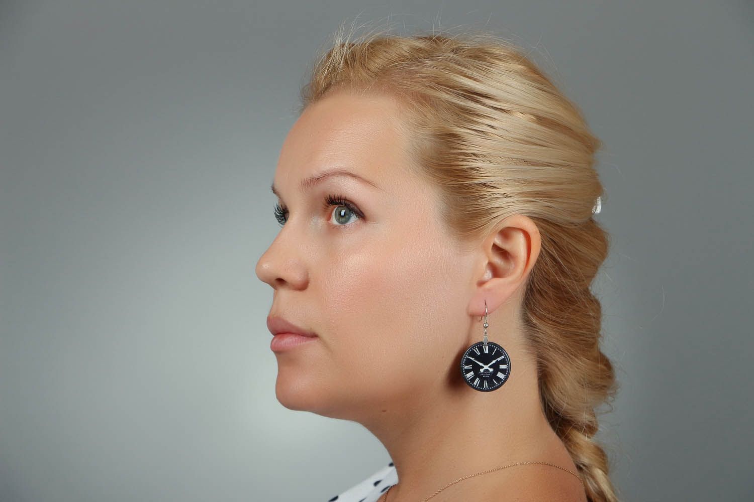 Boucles d'oreilles faites main Horloge photo 5