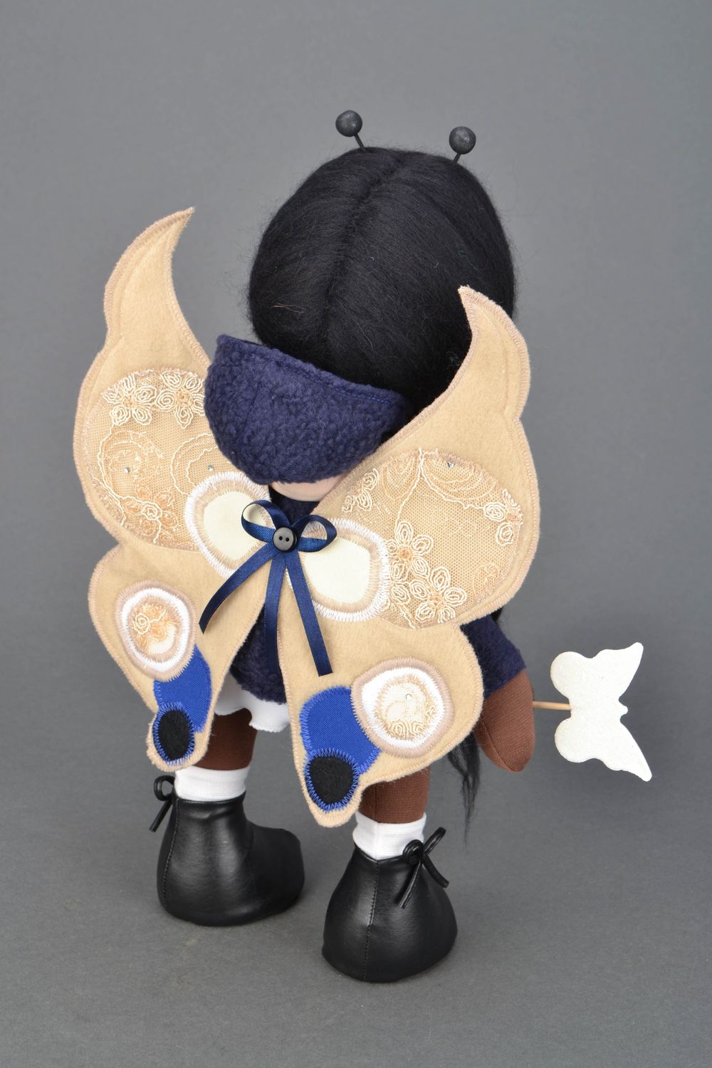 Handmade fabric doll Butterfly Girl photo 4