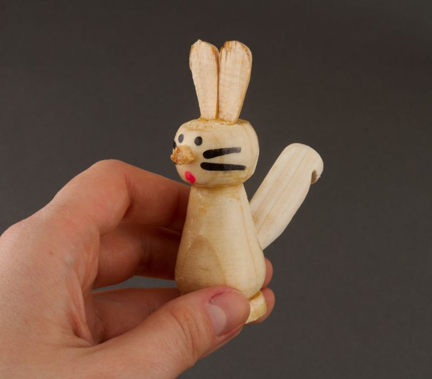 Fischietto in legno fatto a mano Figurina con fischio Giocattolo per bambini
 foto 2