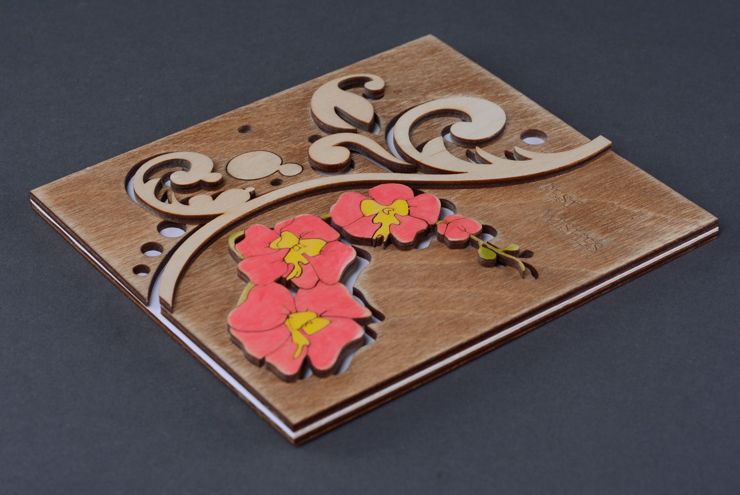 Carte de vœux artisanale faite main avec fleurs cadeau original pour femme photo 2