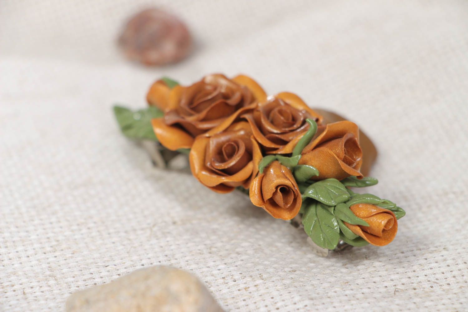 Beautiful plastic flower barrette for women fashion hair accessories for gift photo 1