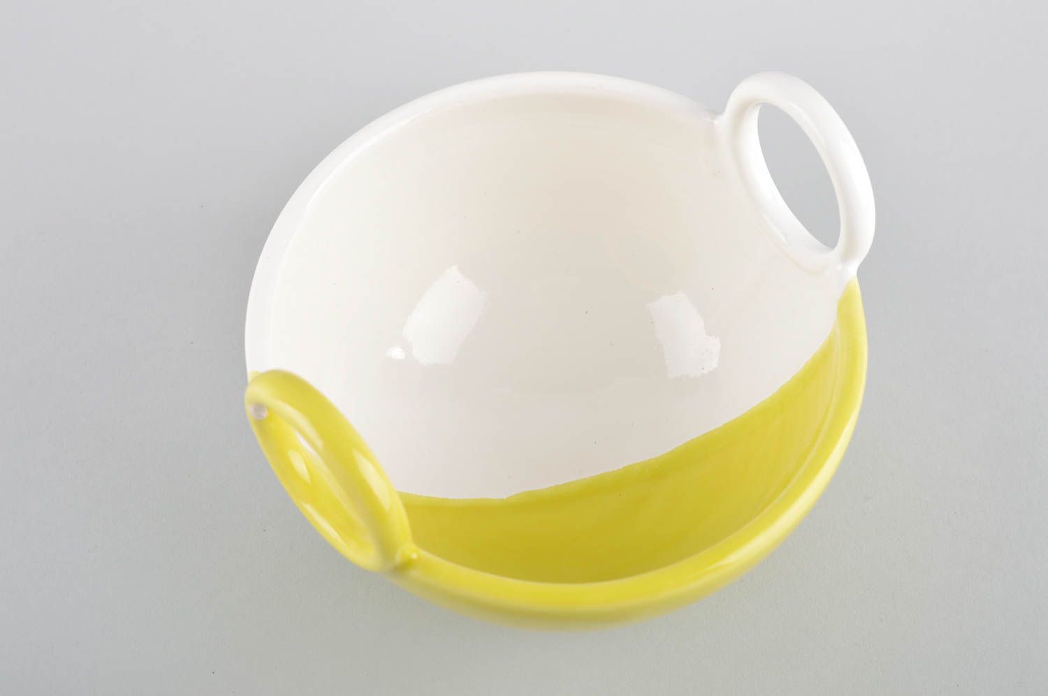 Handmade Keramik Schüssel für Suppe Öko Geschirr Schale aus Ton bemalt foto 3