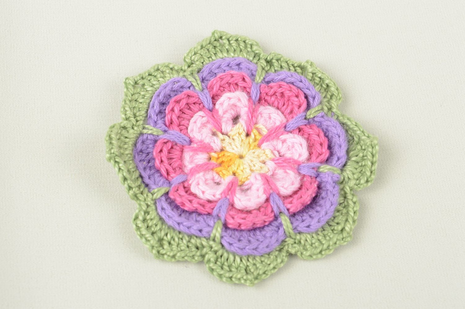 Fleur pour bijoux faite main Fourniture bijoux Loisirs créatifs tricot coton photo 1