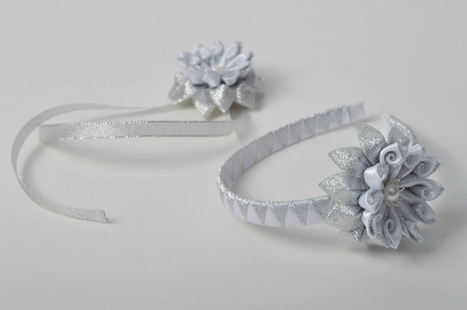 Beautiful handmade hair band textile bracelet designs kanzashi flower gift ideas photo 4