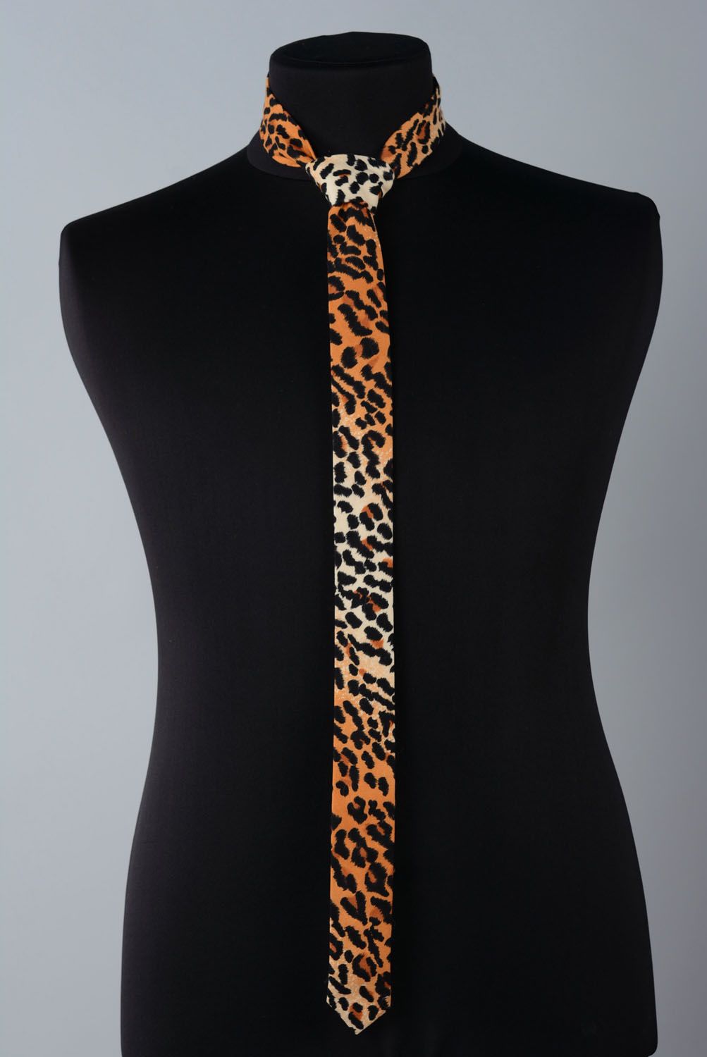 Леопардовый галстук из хлопка фото 4