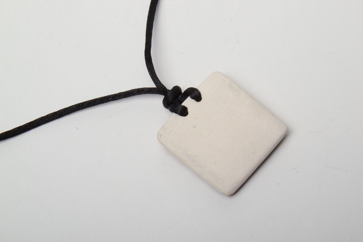 Square ceramic pendant painted with enamels photo 5