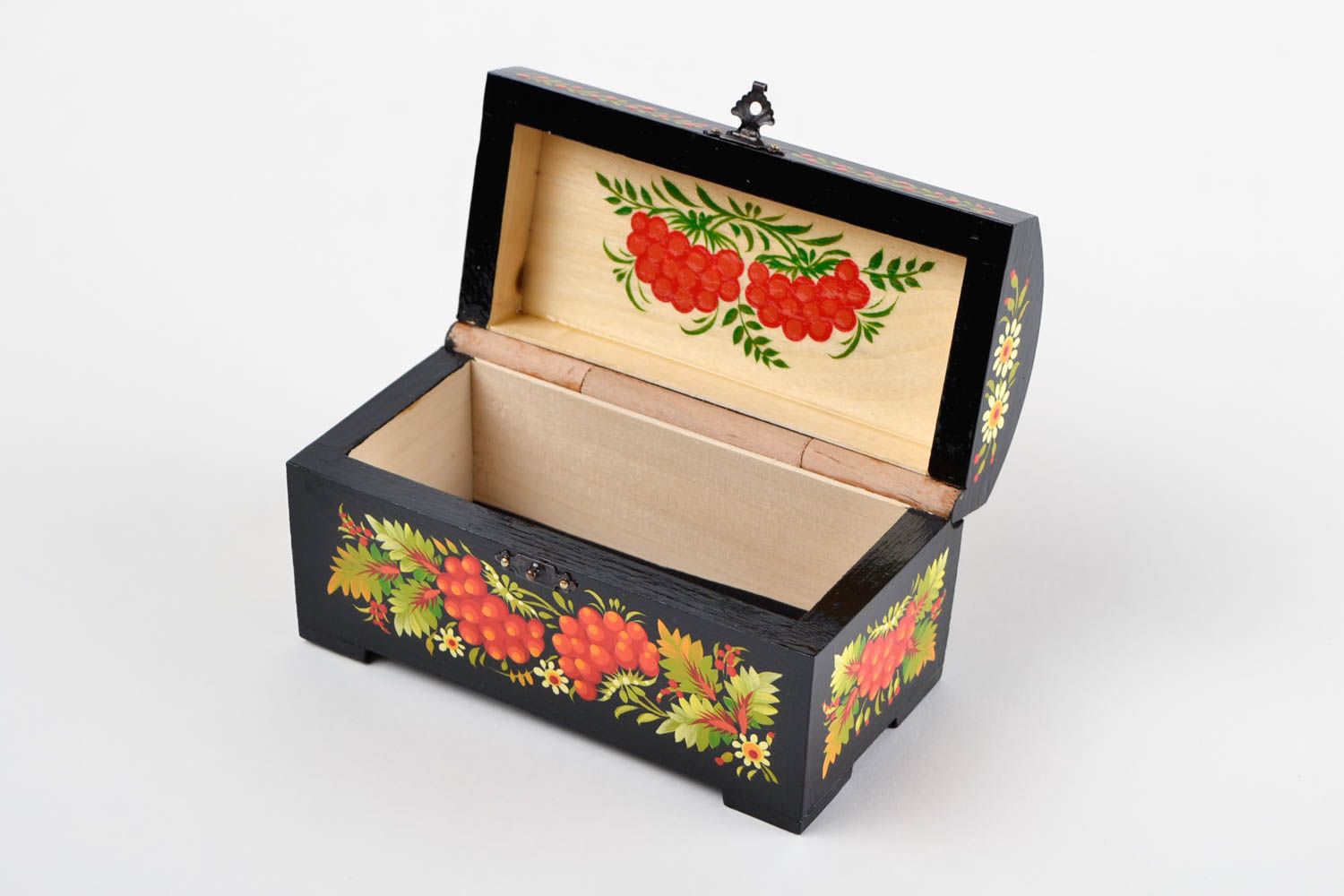 Handmade jewelry box wooden jewellery box gifts for women home decor folk art photo 4