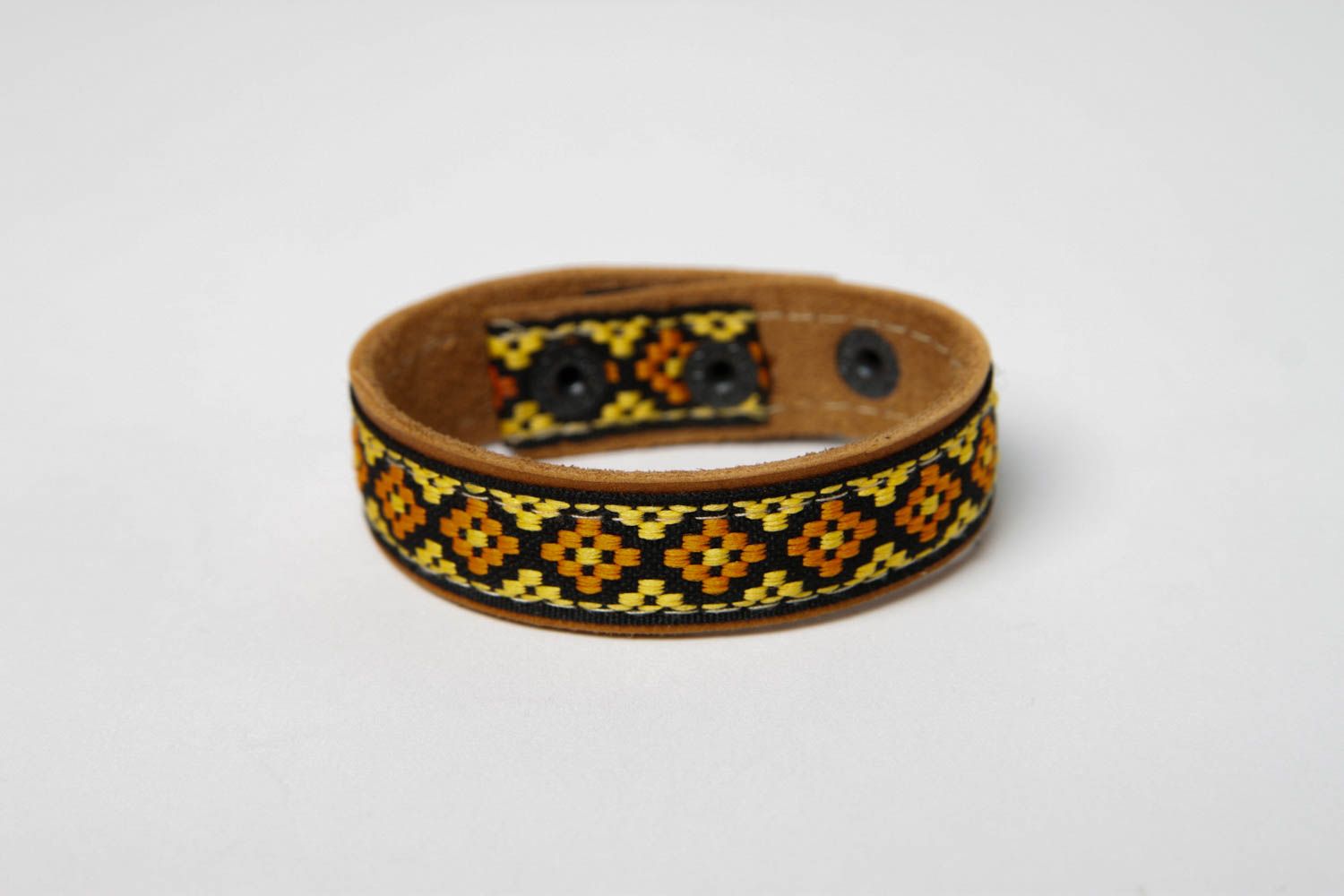 Bright handmade leather bracelet stylish jewelry designs leather goods photo 3