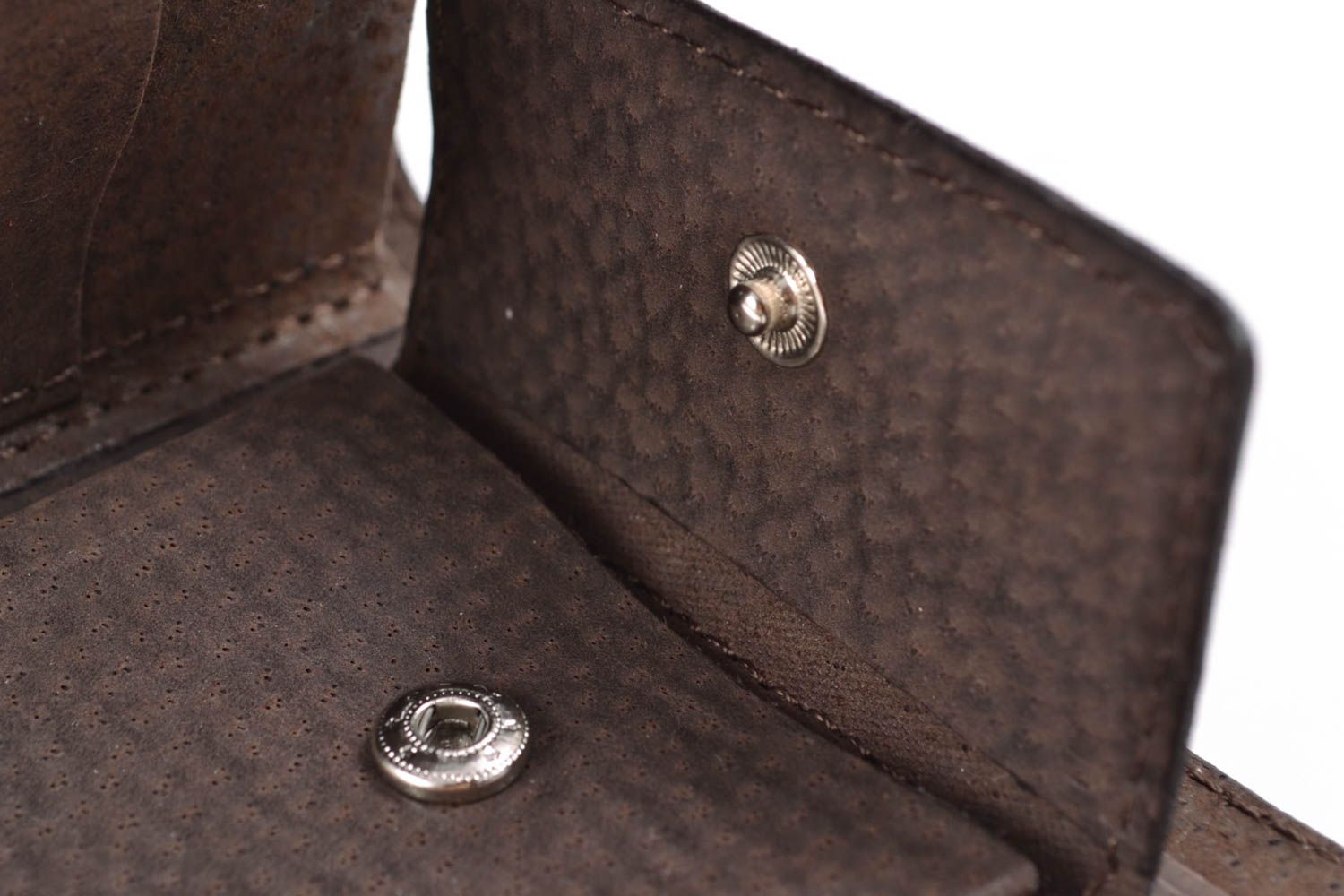 Handgemachte Brieftasche aus Leder für Männer Braun foto 3