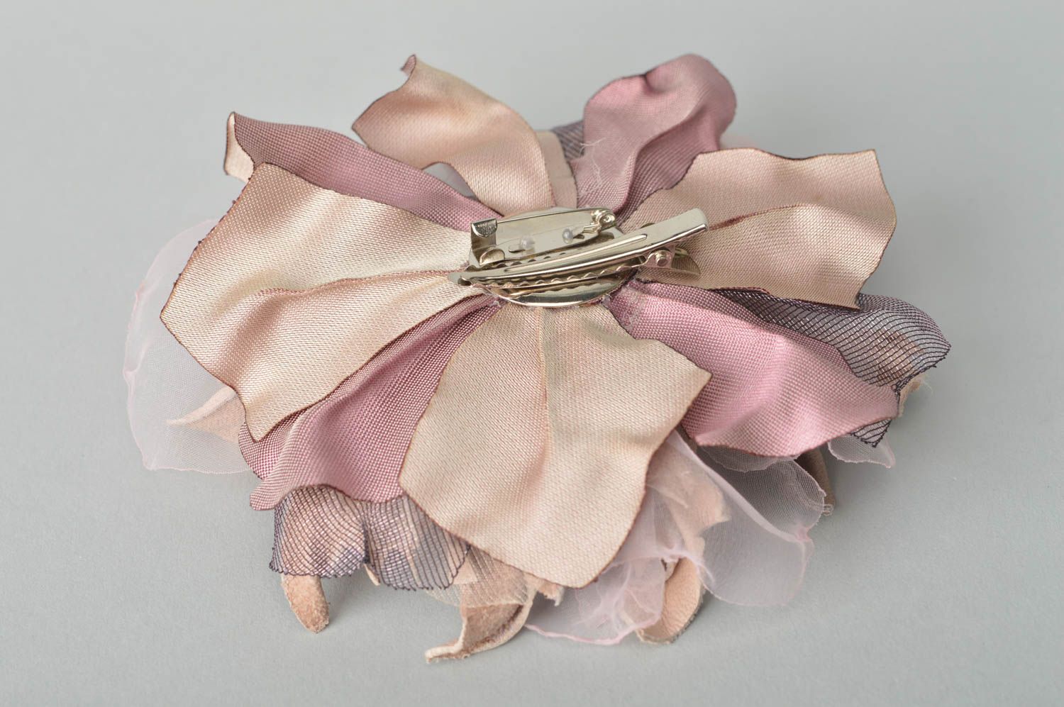 Handmade textile flower barrette flower hair clip hair accessories for girls photo 5