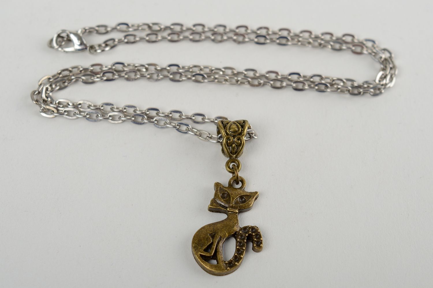 Elegant pendant handmade pendant on chain metal pendant metal jewelry for girls photo 2