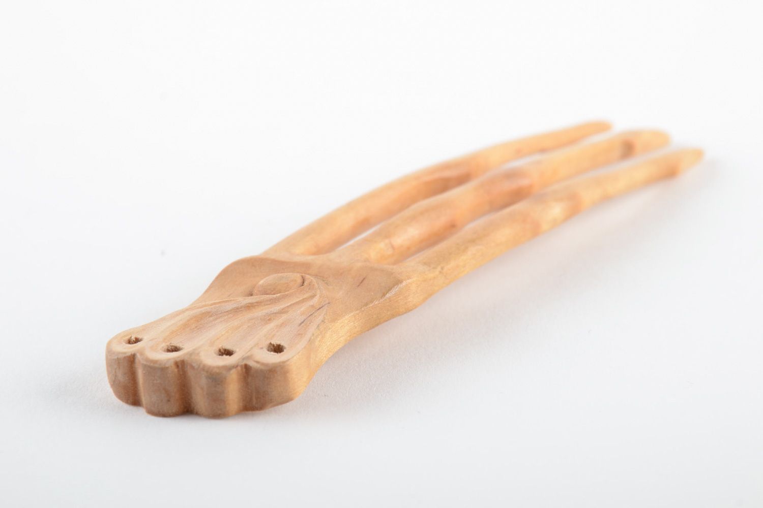 Handgemachte Haarnadel aus Holz mit interessantem Design für Frisur Modellierung foto 4