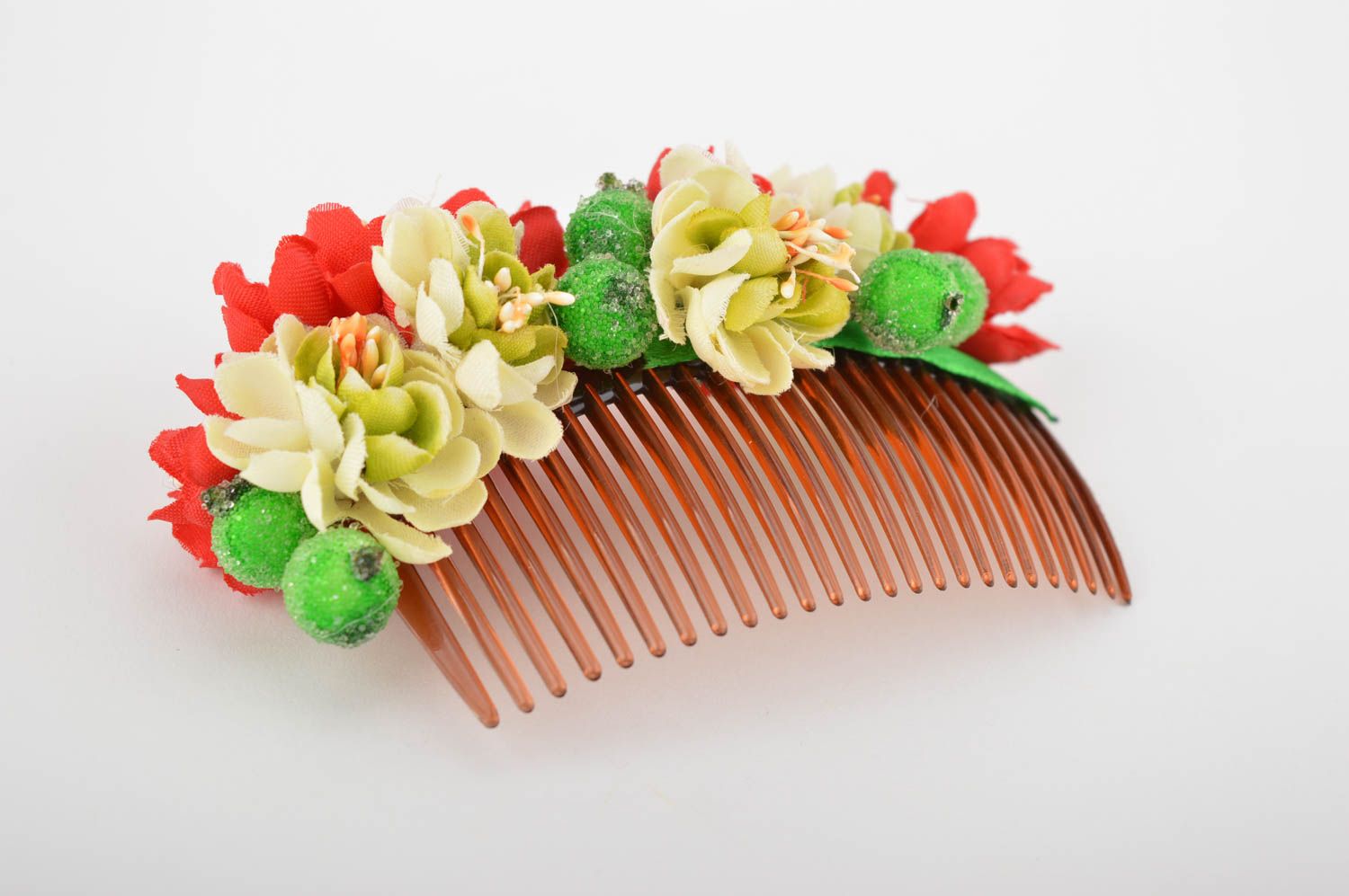 Peigne cheveux fait main Accessoire coiffure design floral Cadeau pour femme photo 5
