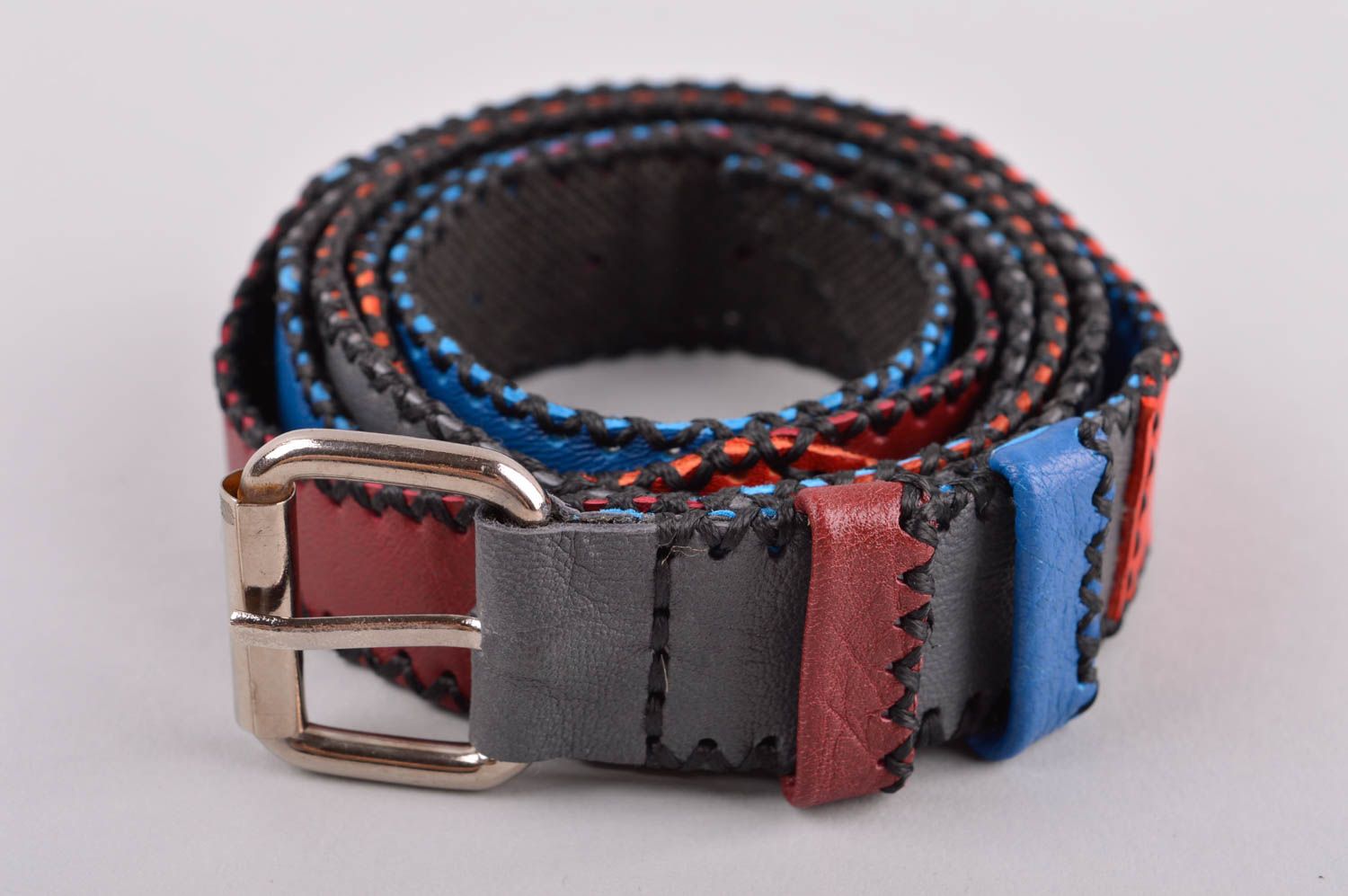 Colorful handmade leather belt fashion tips handmade accessories for girls photo 3