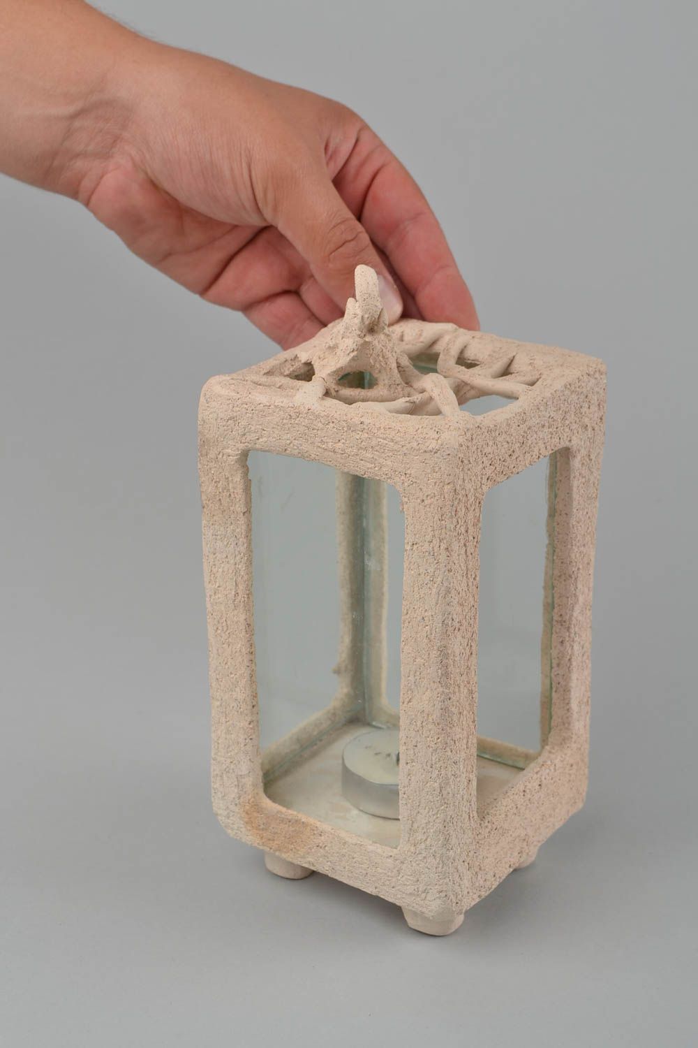 Portavelas de cerámica hecho a mano regalo original sostenedor de velas foto 2