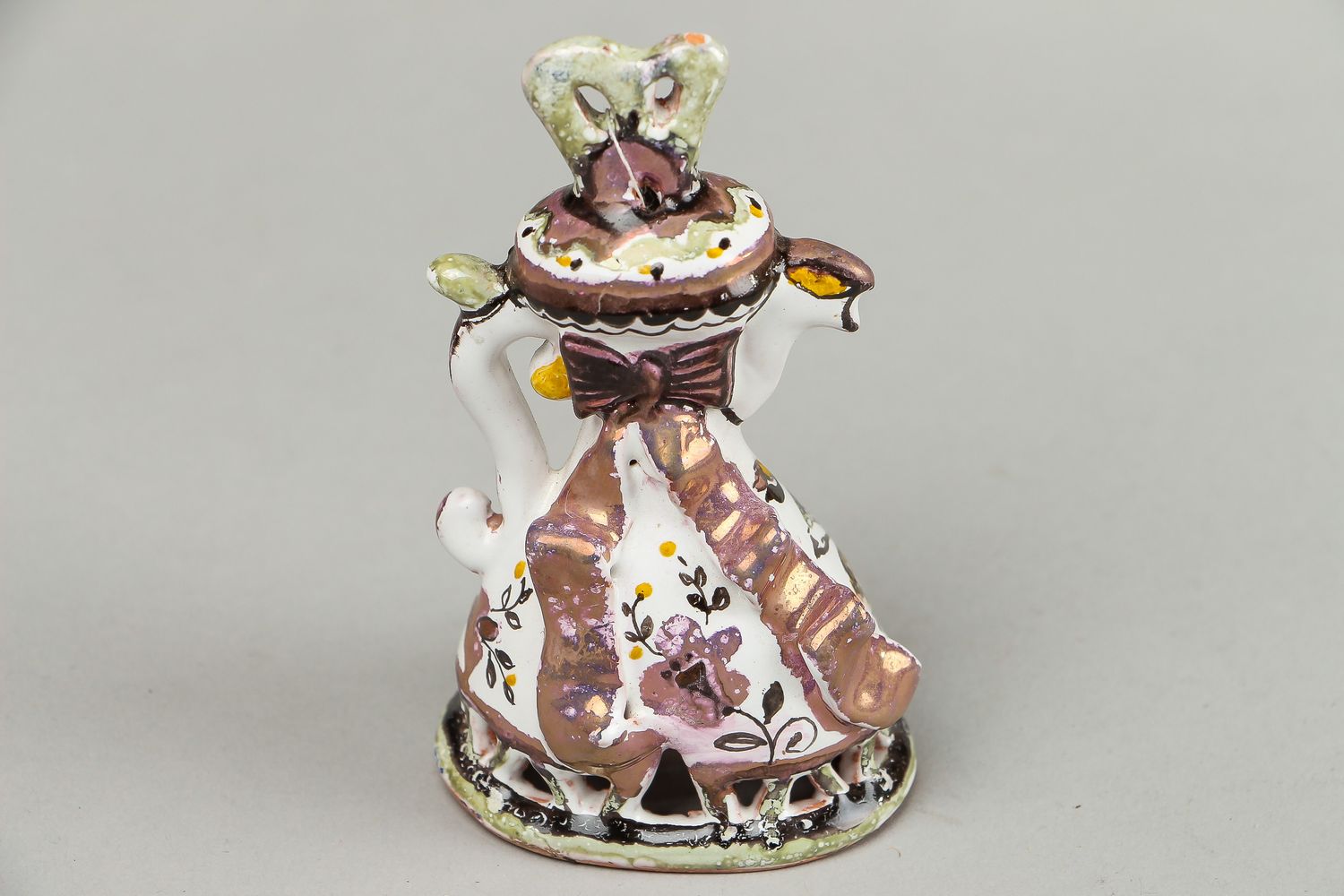 Dekoratives handgemachtes Glöckchen aus Keramik Teekanne foto 2