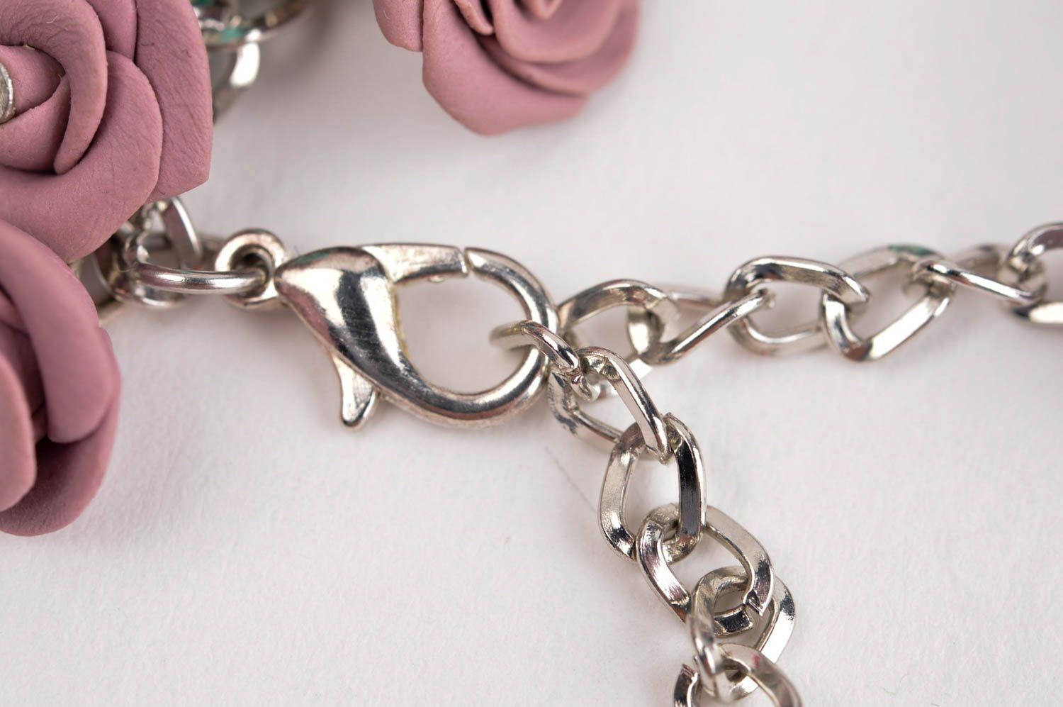 Handmade bracelet flower bracelet clay accessory designer jewelry gift ideas photo 4