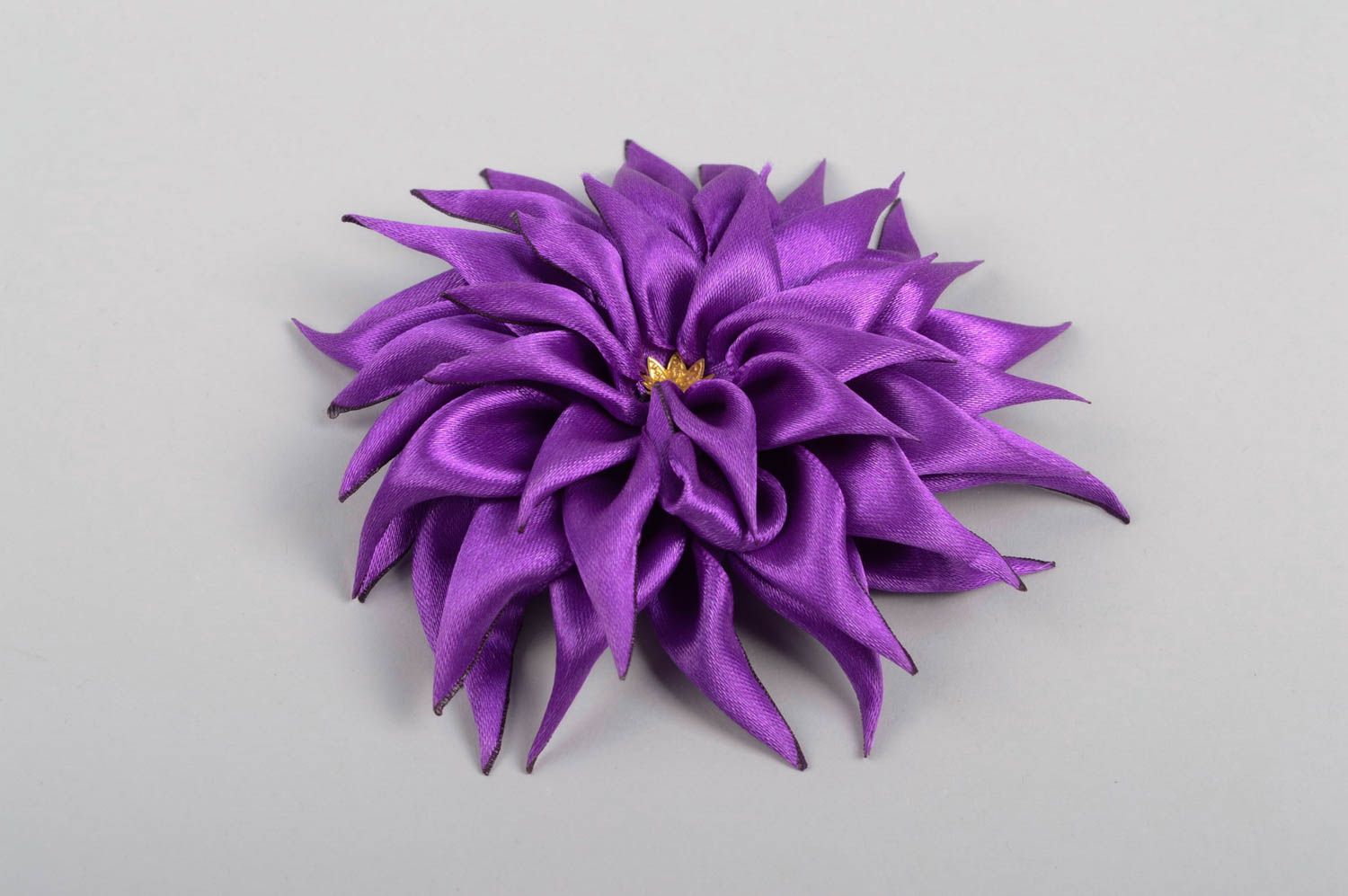 Handmade festlicher Haarschmuck Haar Schmuck Blumen Haarspange lila groß foto 2