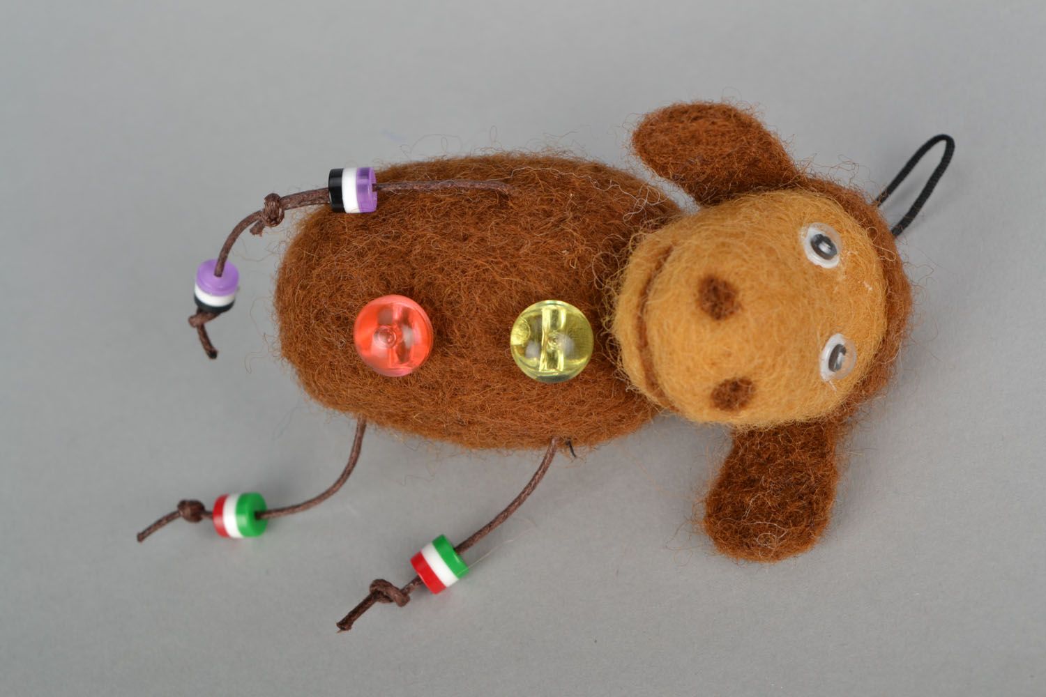 Brown sheep handmade keychain photo 3