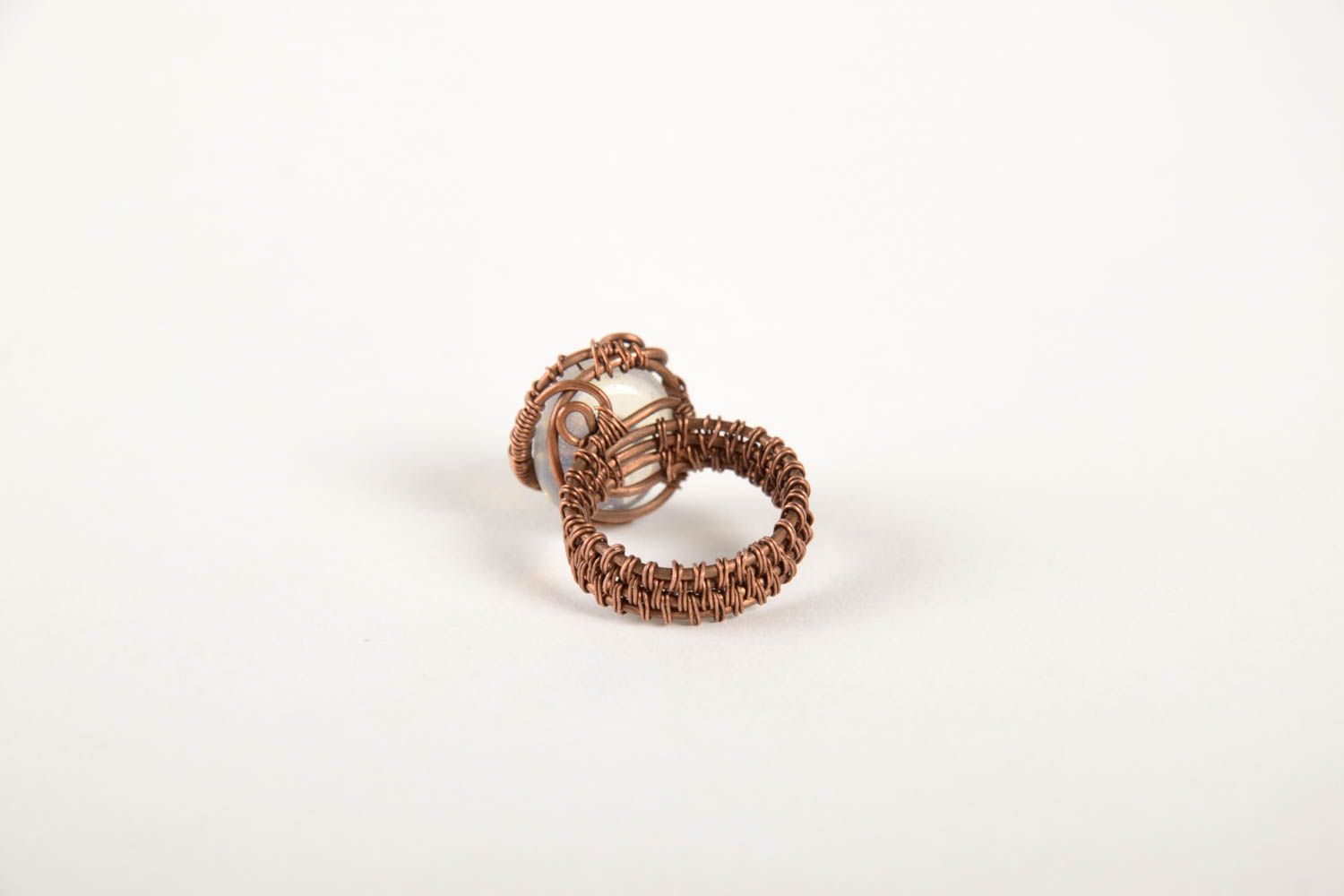 Handmade beautiful ring unusual female ring stylish ring with natural stone photo 4