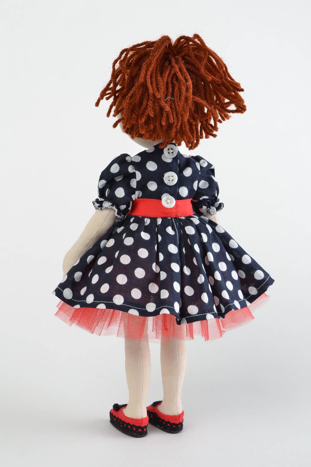 Beautiful handmade fabric soft doll for children and interior decor Jasmin photo 5