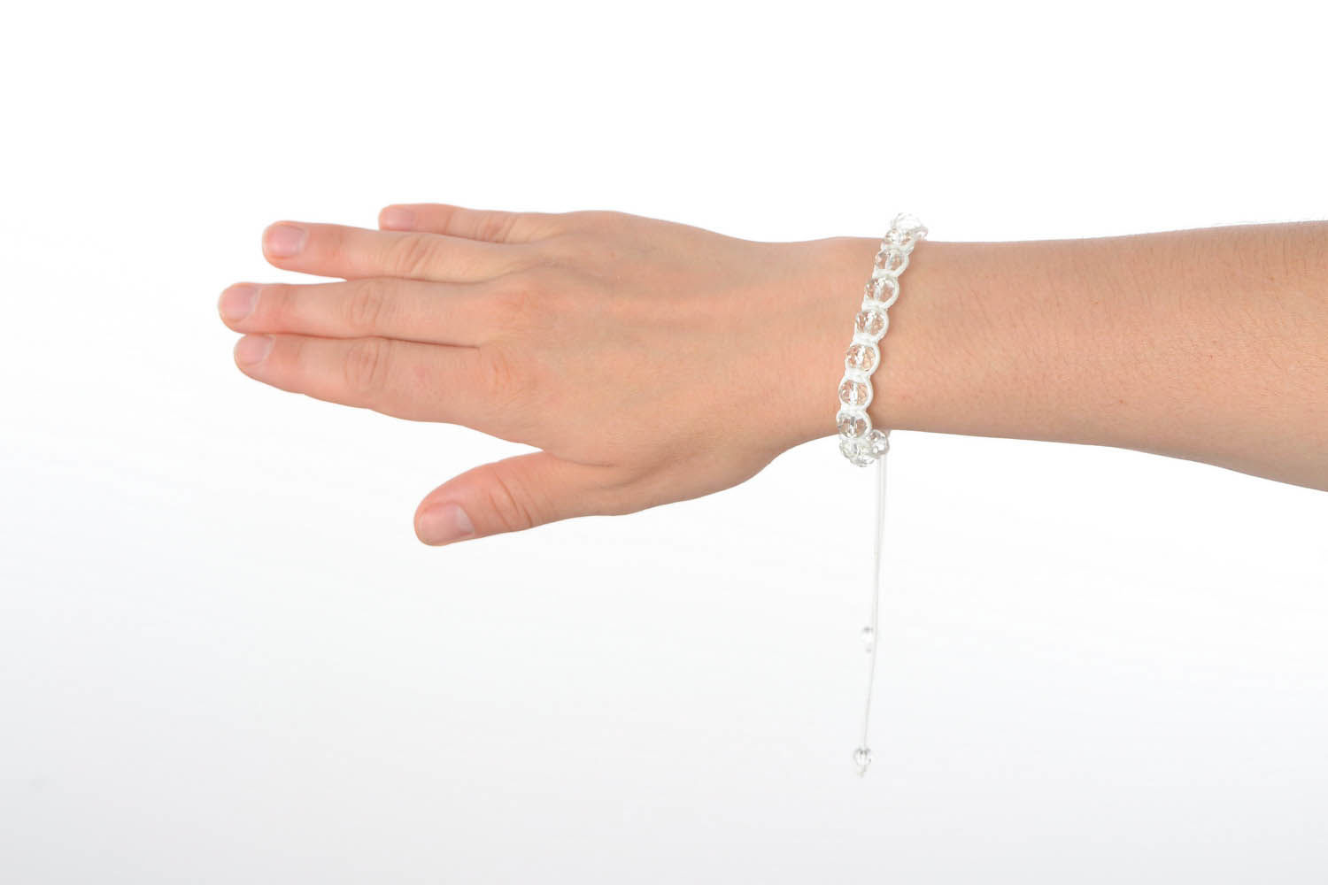 Drawstring bracelet with Czech crystal photo 5