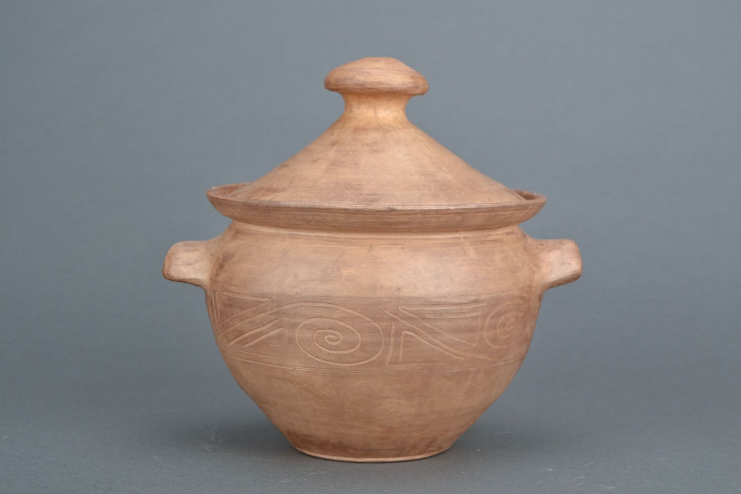 Pot en céramique avec couvercle fait main photo 2