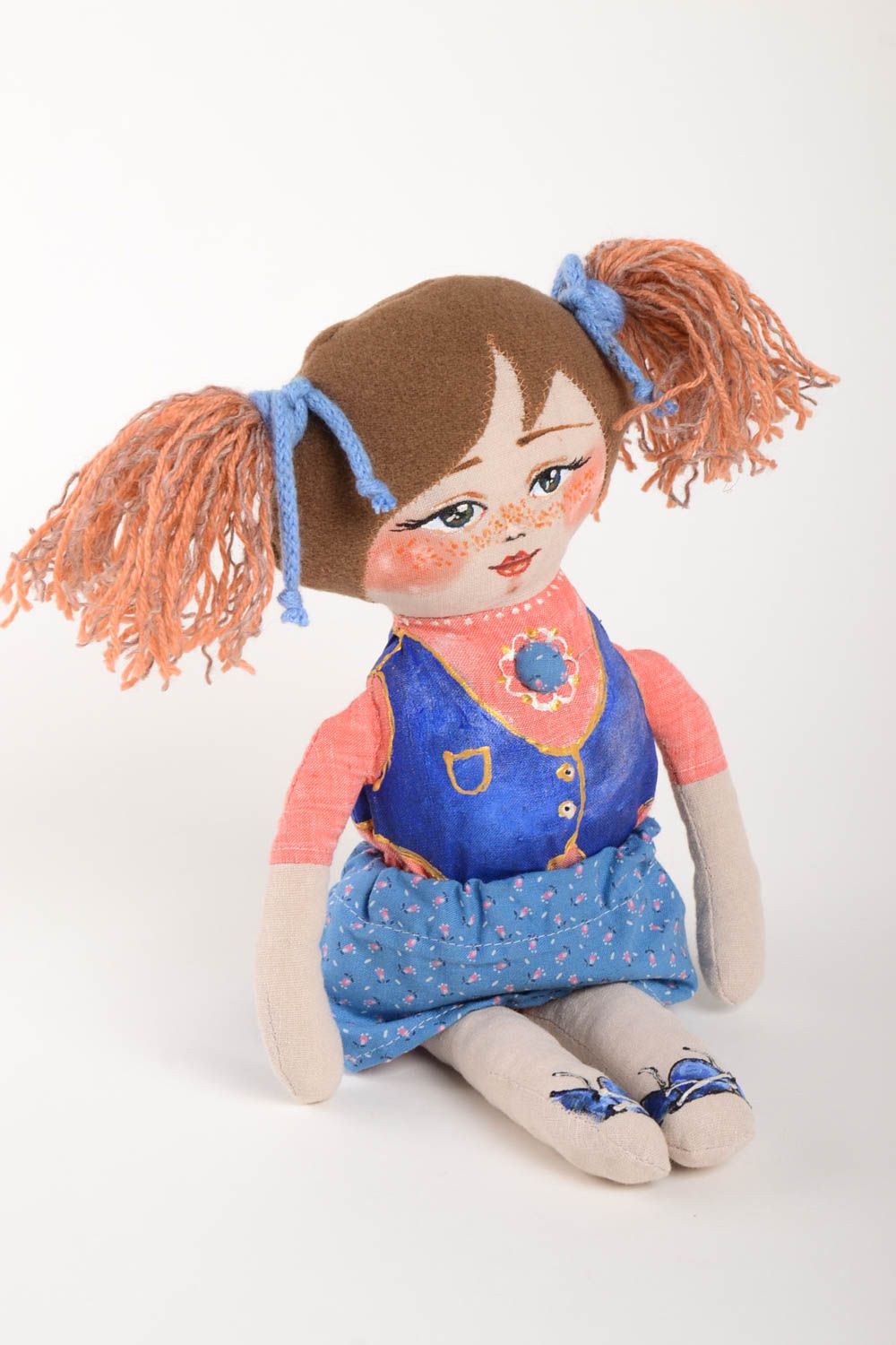 Handmade Designer Puppe im Rock Stoff Spielzeug künstlerische schöne Puppe  foto 2