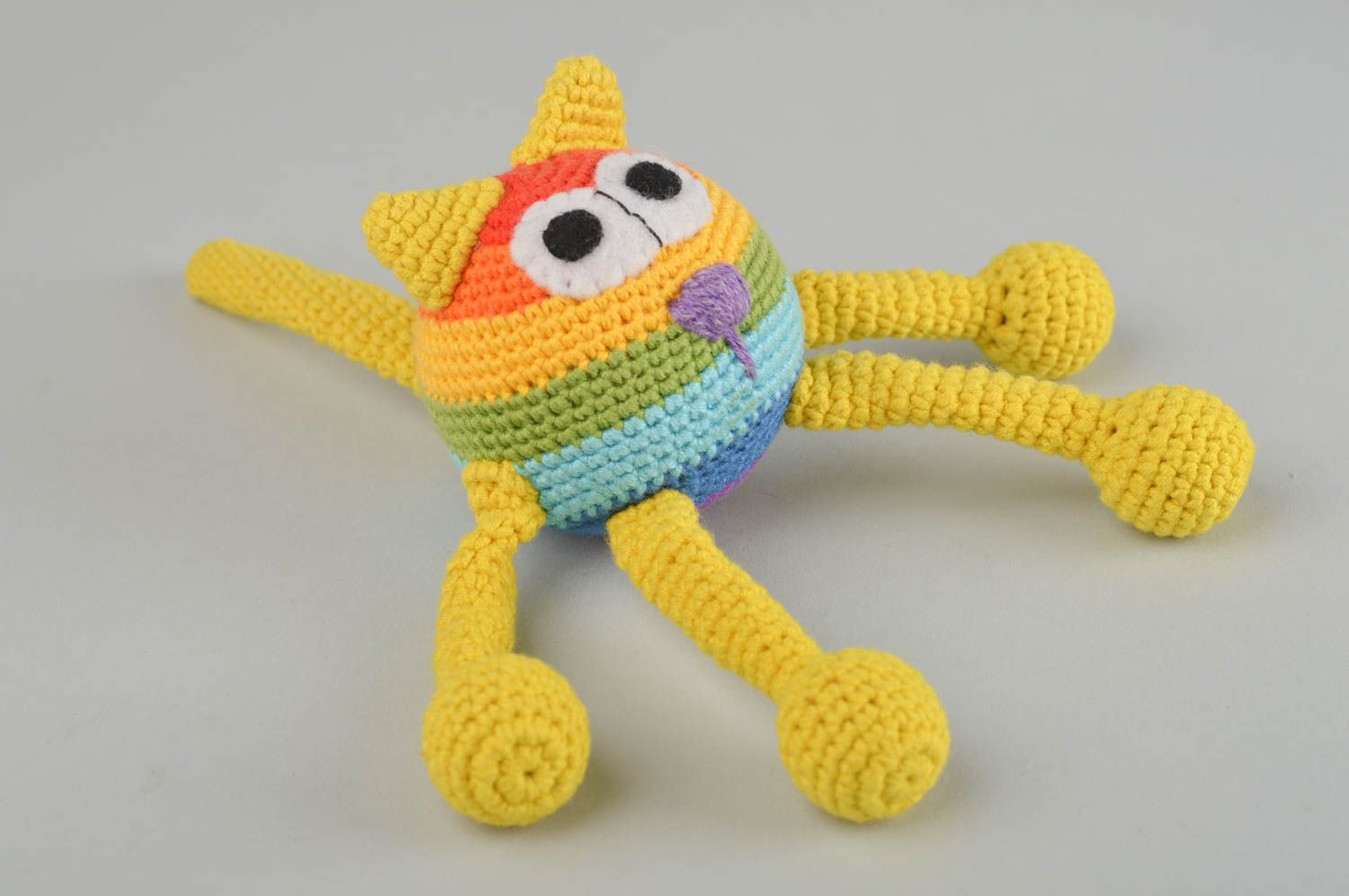 Handmade gehäkeltes Spielzeug Geschenkidee für Kinder Kuscheltier Stoff bunt  foto 5