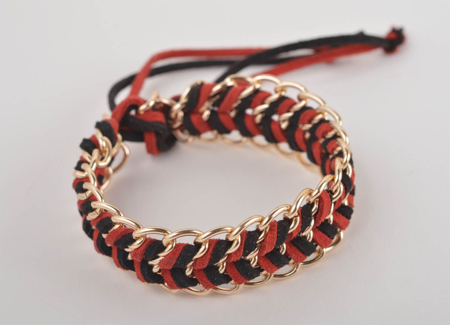 Handmade Armband aus Schnur breit Designer Schmuck Accessoire für Frauen  foto 2