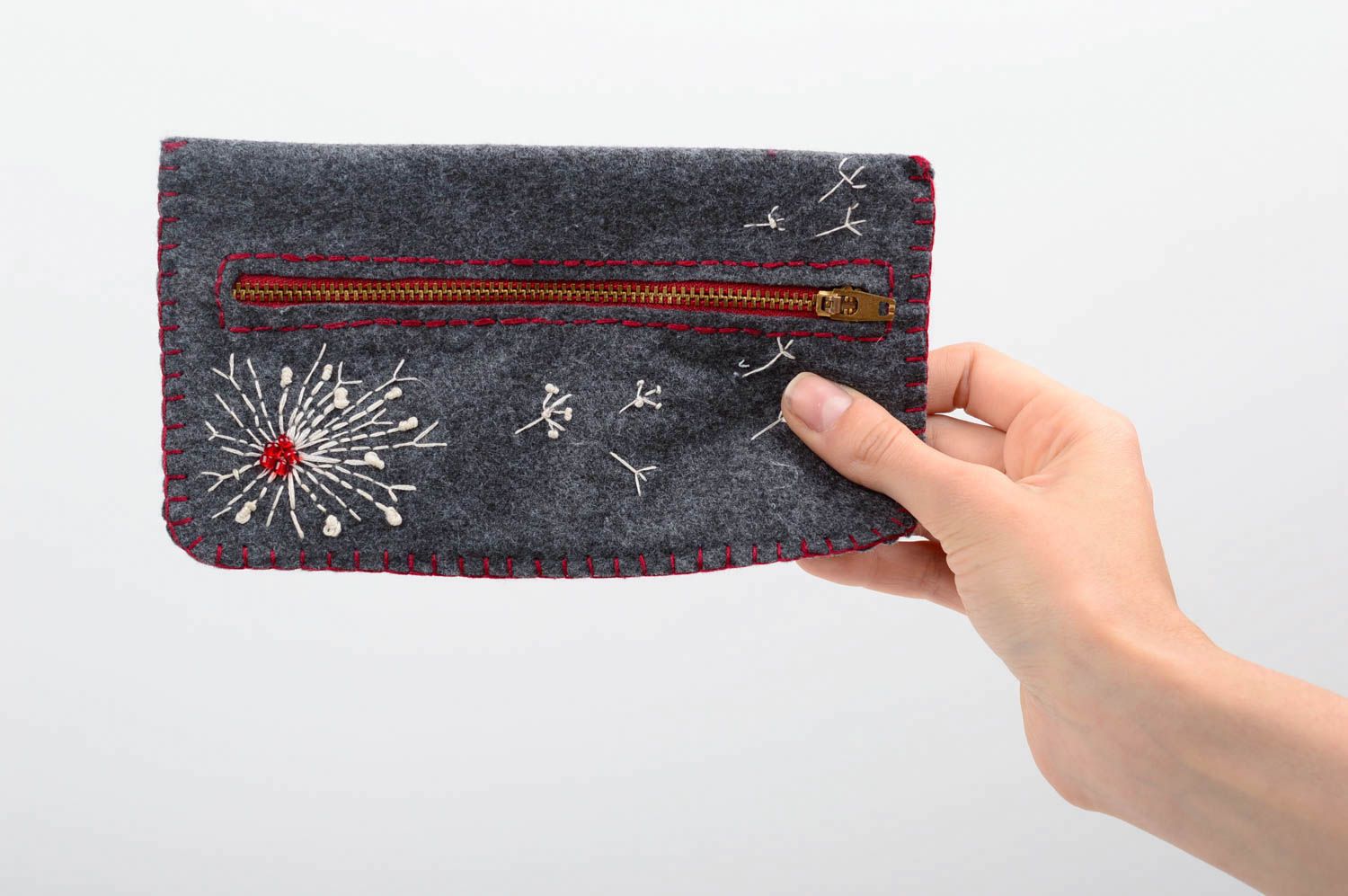 Beautiful handmade felt fabric bag design clutch bag designer handbag gift ideas photo 5