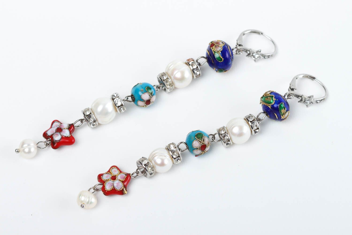 Pendientes artesanales de perlas regalo original para mujer bisutería fina foto 2
