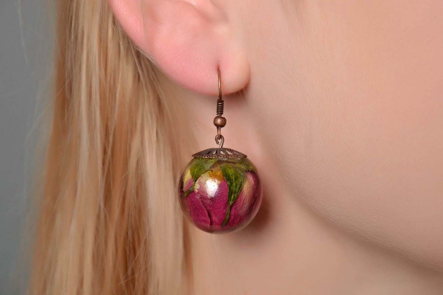 Earrings with Real Flowers photo 4