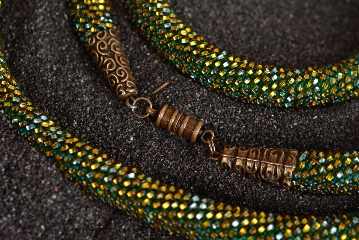 Handgefertigt Rocailles Kette Designer Schmuck lange Halskette in Grün schön foto 5