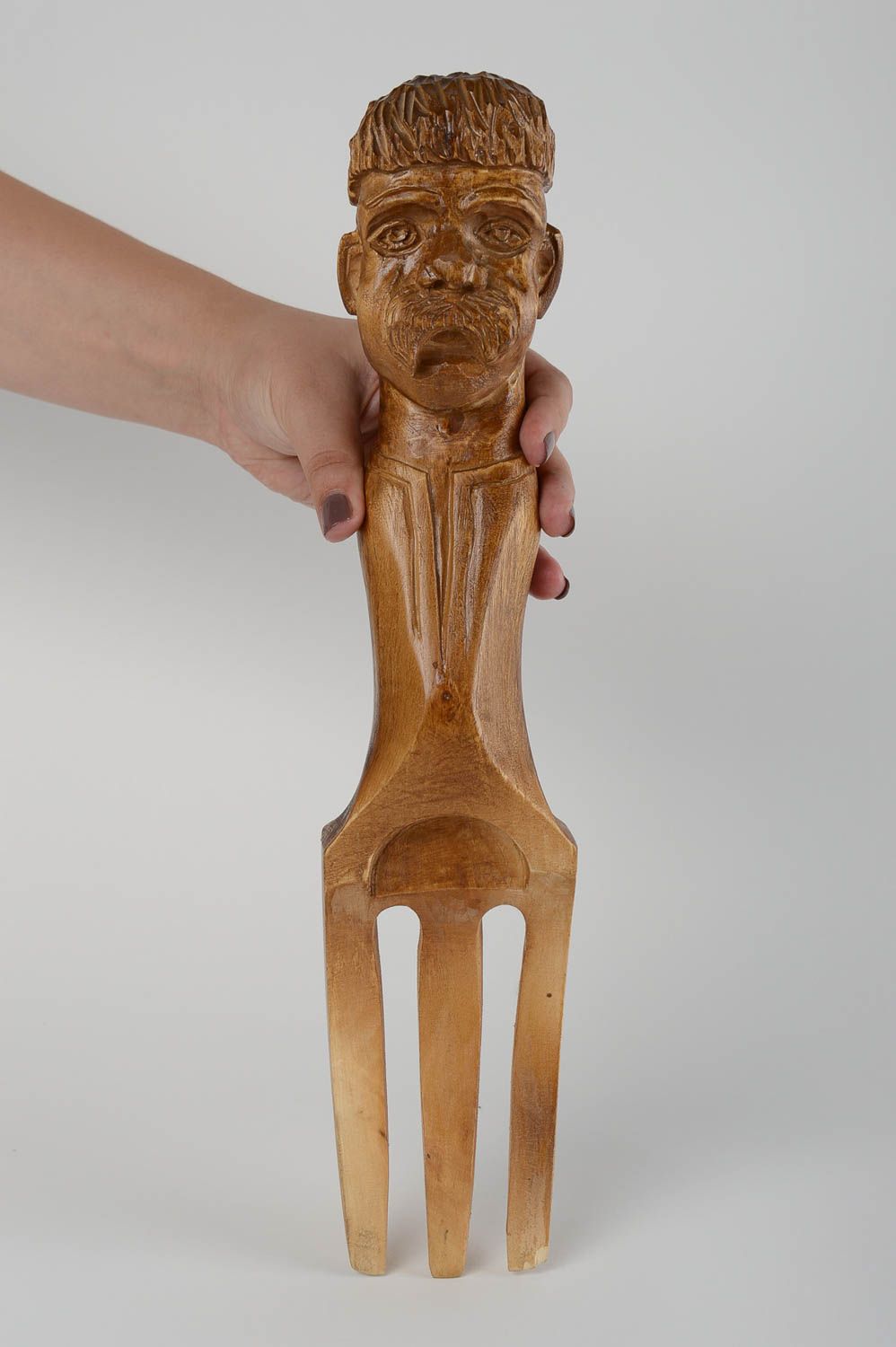 Tenedor de madera hecho a mano accesorio de cocina objeto de decoración foto 5