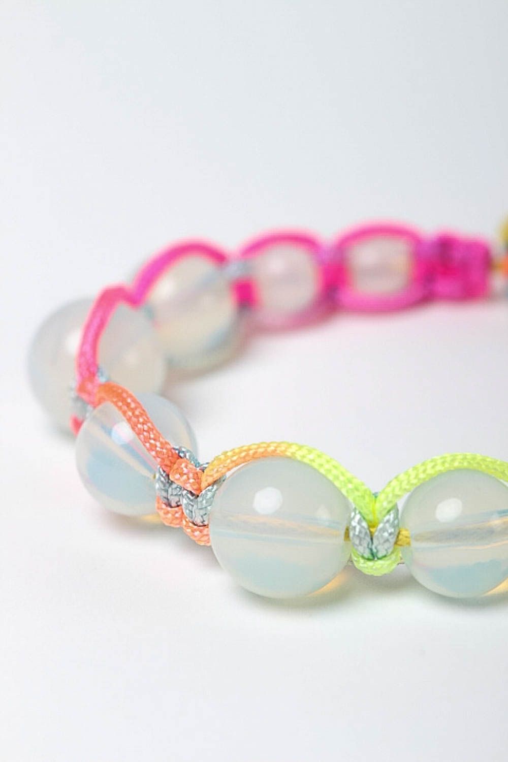 Bracelet pierre de lune Bijou fait main cordon multicolore Cadeau pour femme photo 3