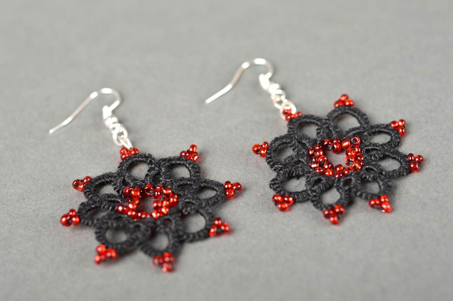 Beautiful handmade woven thread earrings beaded earrings fashion tips for girls photo 2