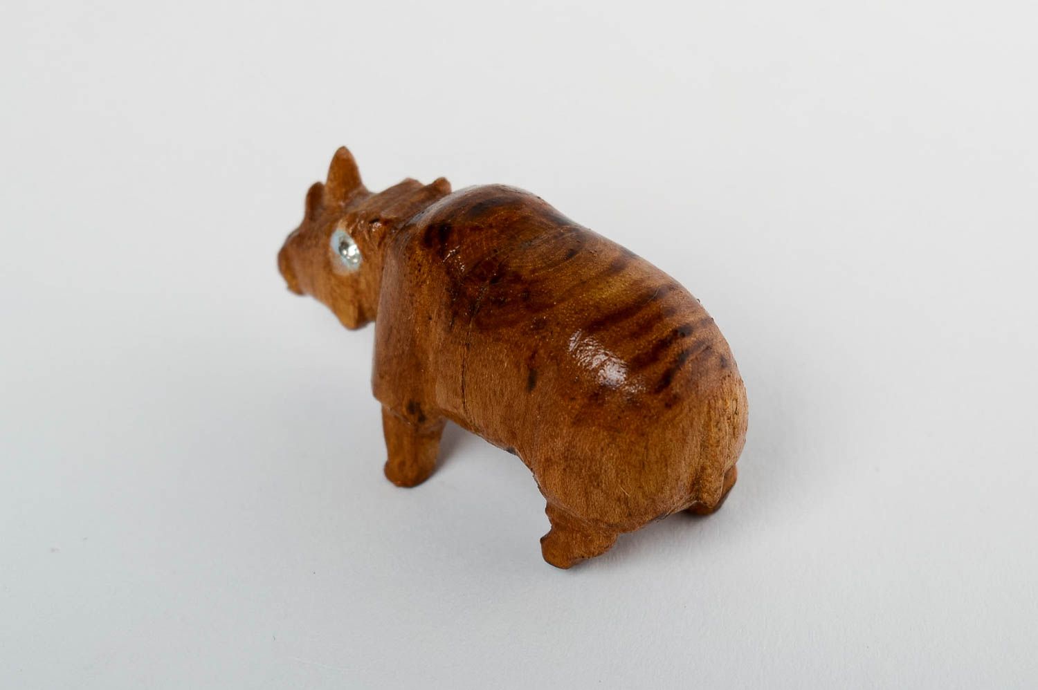 Small handmade wooden figurine miniature animals contemporary art for decor only photo 4