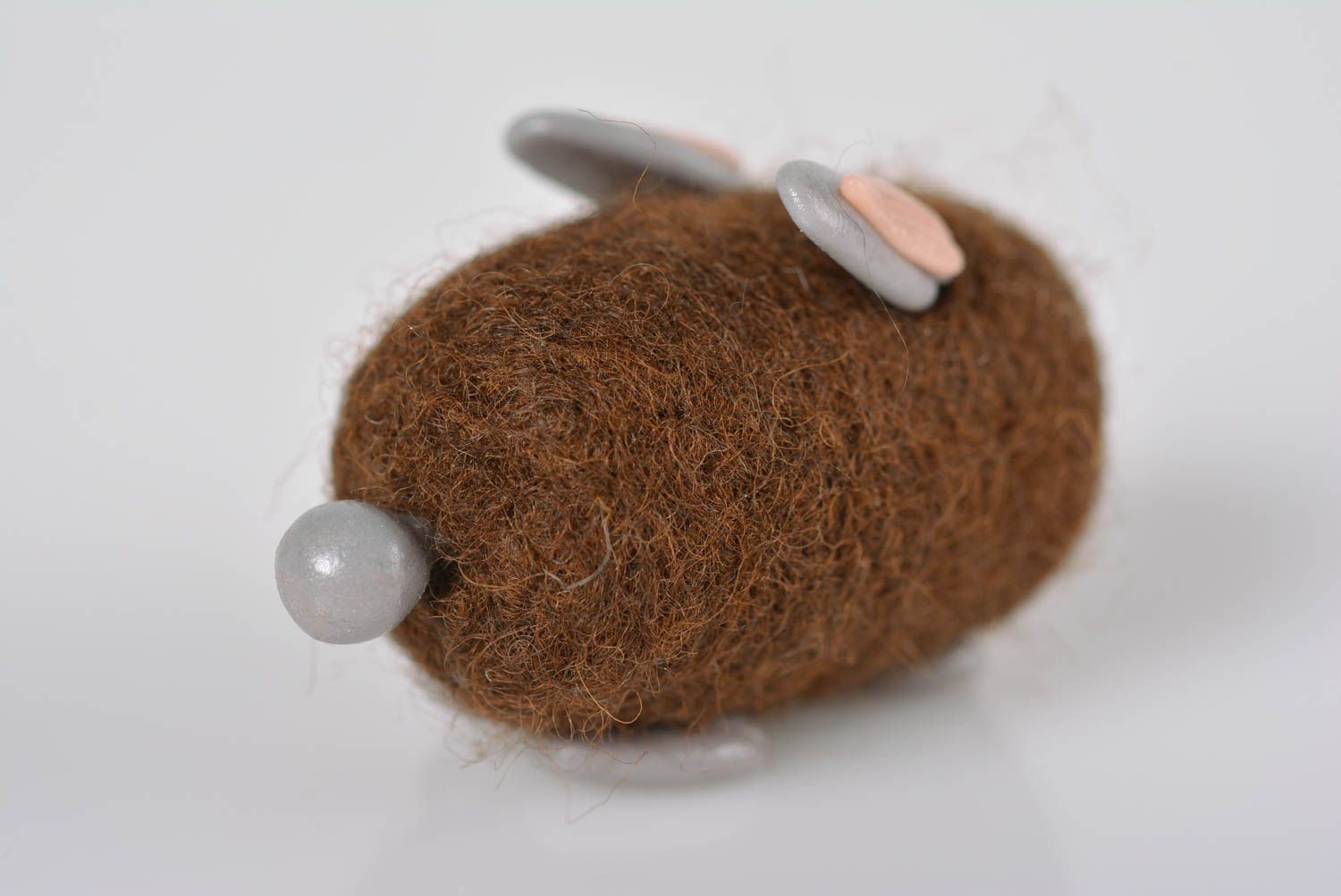 Игрушка из полимерной глины фигурка ручной работы фигурка животных мышка фото 3
