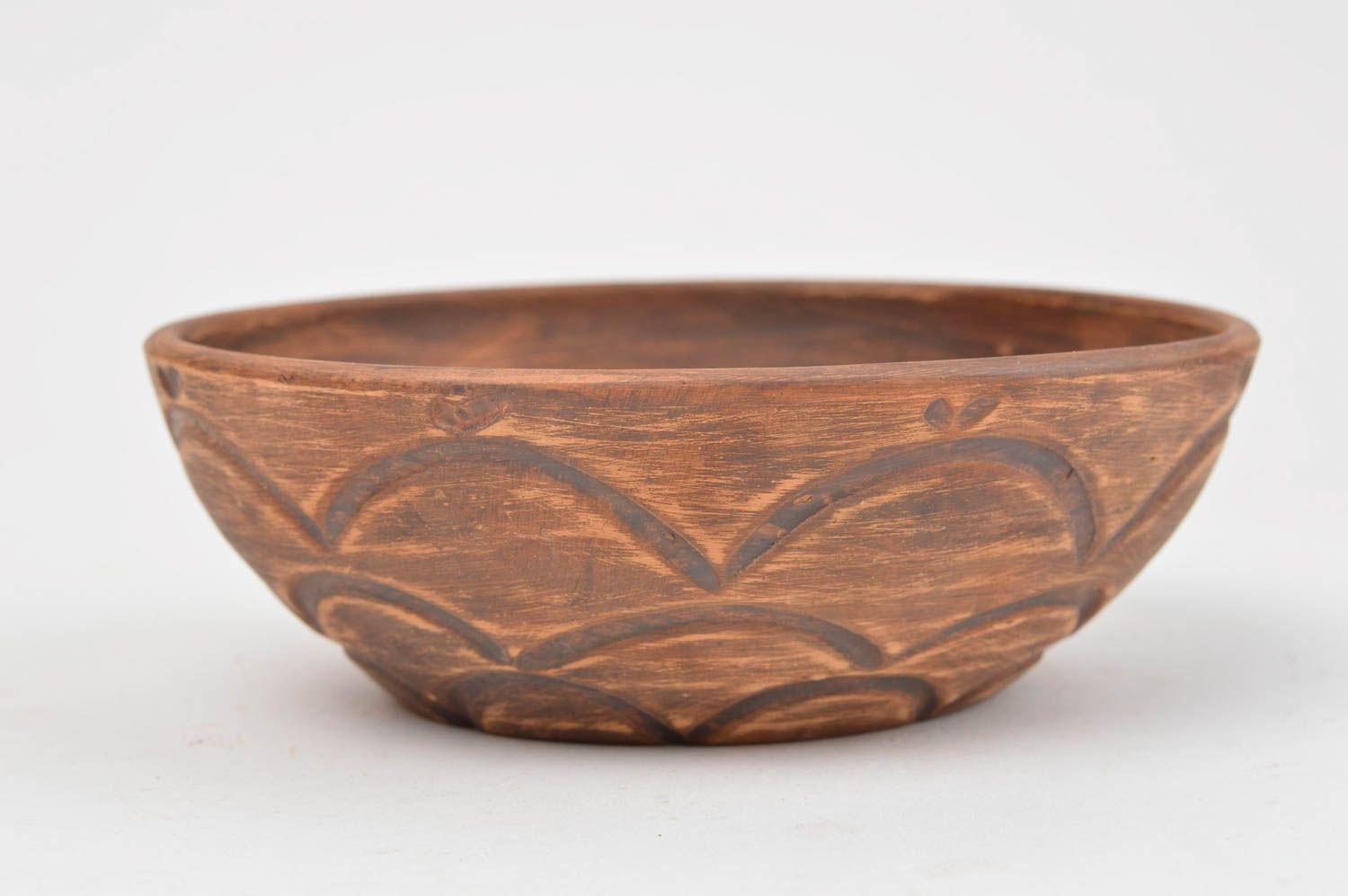 5,5 handmade terracotta cereal bowl great natural pottery 0,4 lb photo 2