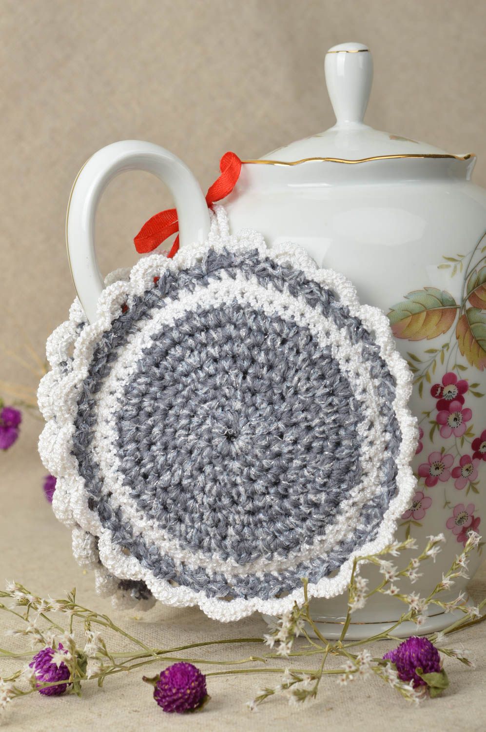 Beautiful handmade crochet potholder pot holder design kitchen supplies photo 1