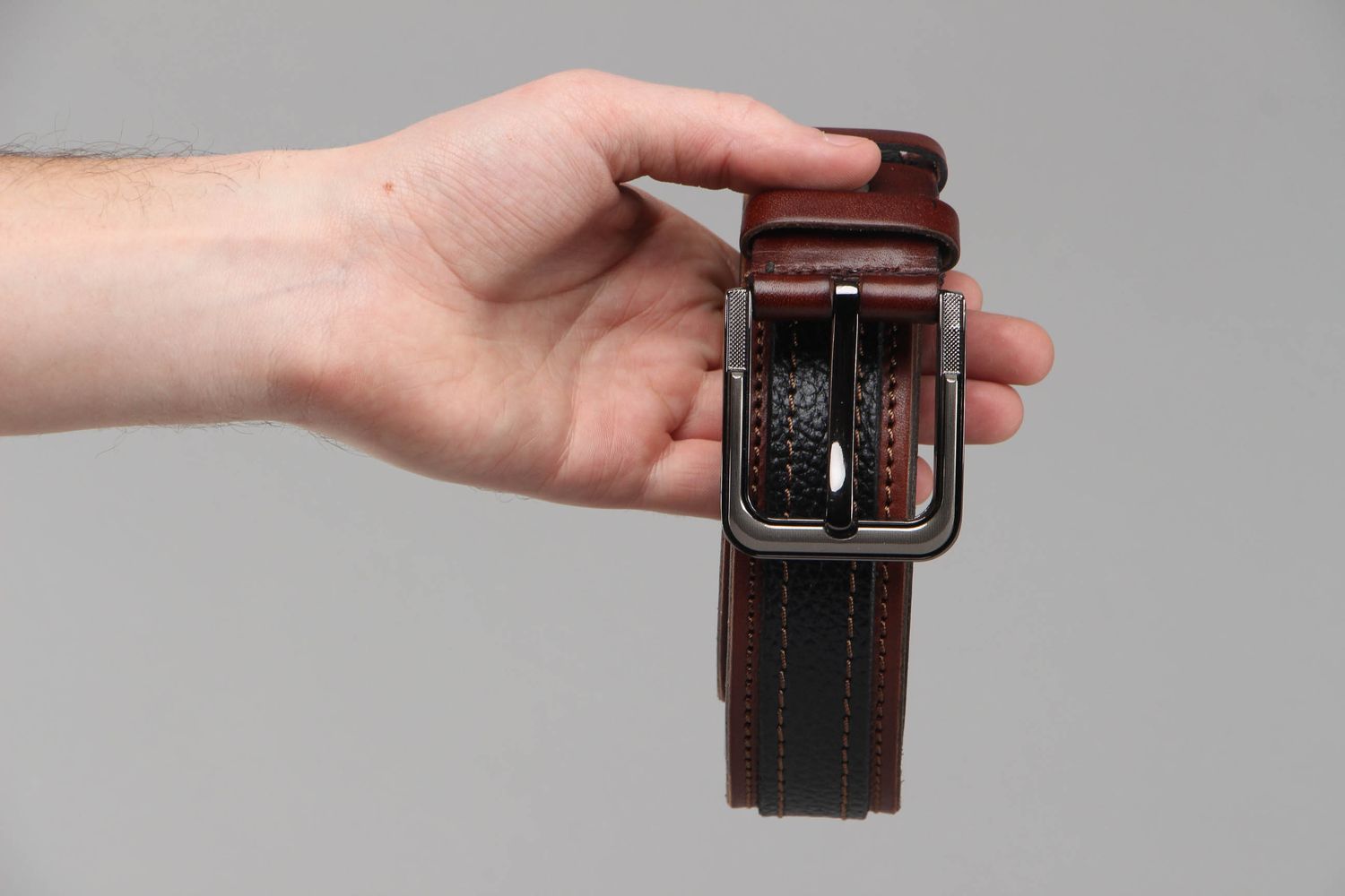 Men's leather belt of two colors photo 4