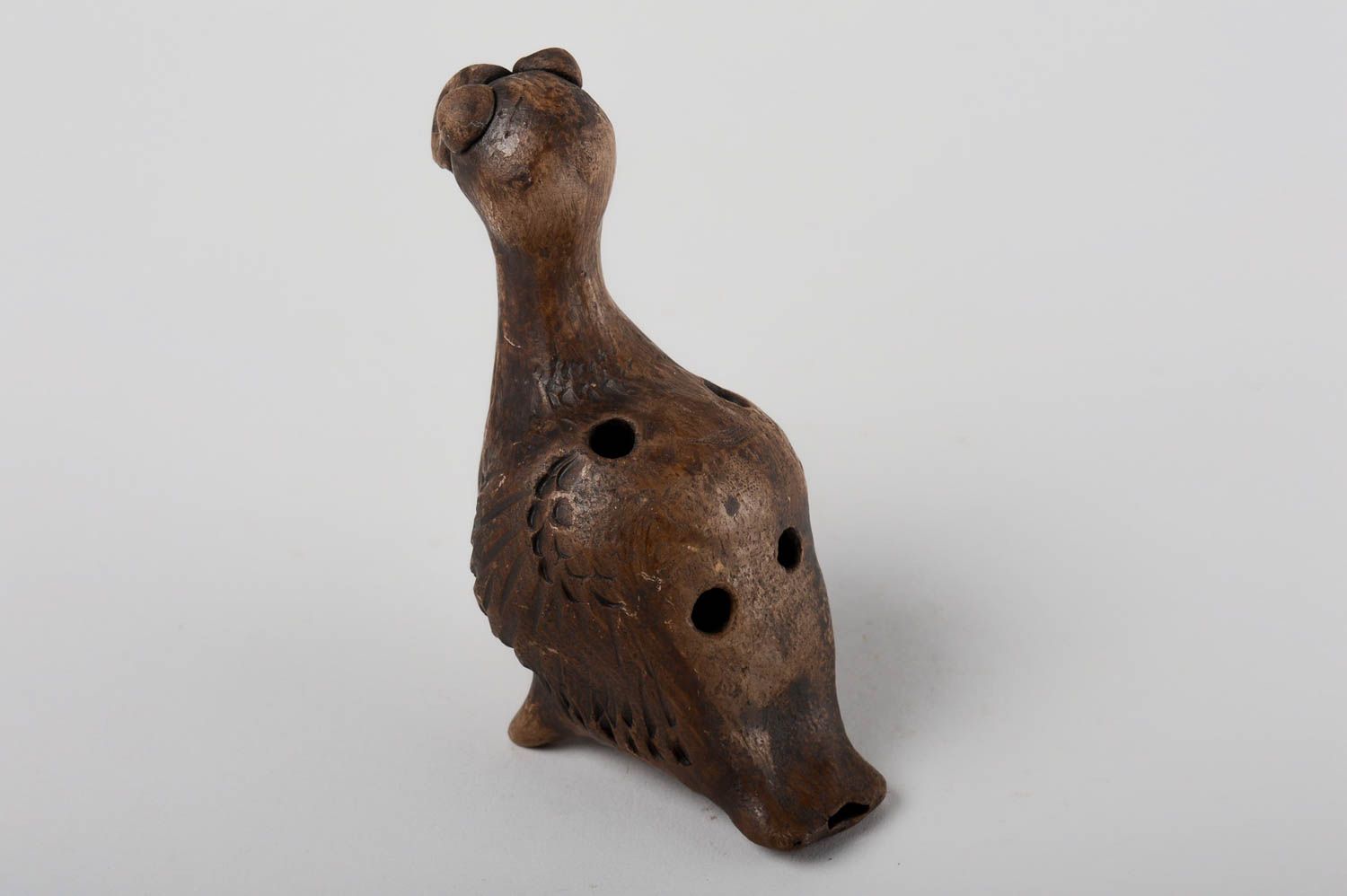 Handmade clay whistle bird decorative pottery handmade clay statuettes photo 3