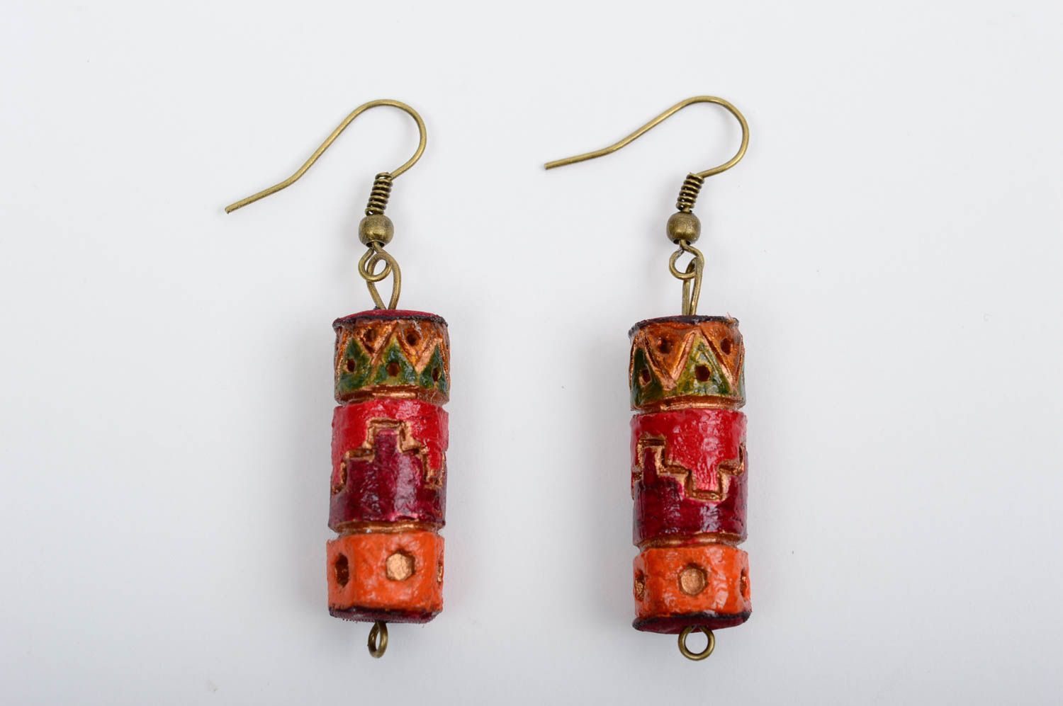 Beautiful handmade ceramic earrings clay earrings design cool jewelry gift ideas photo 1