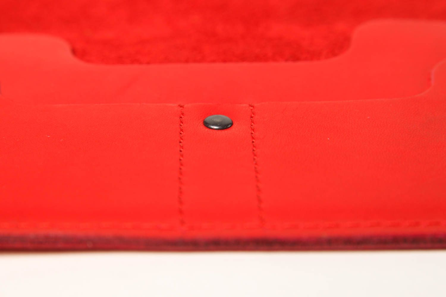 Handmade red leather wallet unusual elegant purse stylish female accessory photo 5