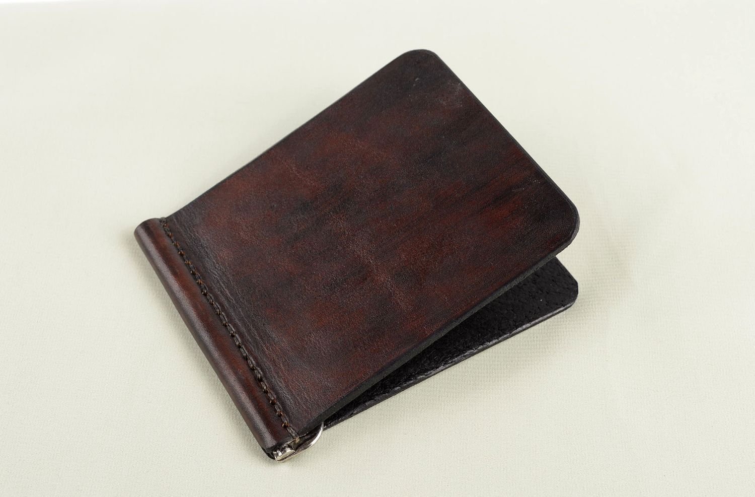 Unusual handmade leather wallet elegant wallet for men gentlemen only gift ideas photo 5