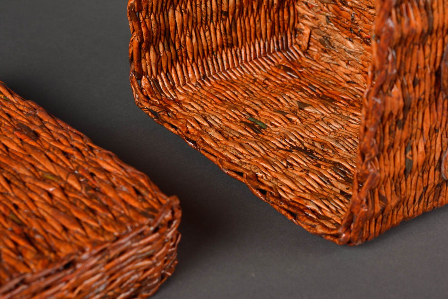 Beautiful handmade paper box design woven paper basket newspaper craft photo 3