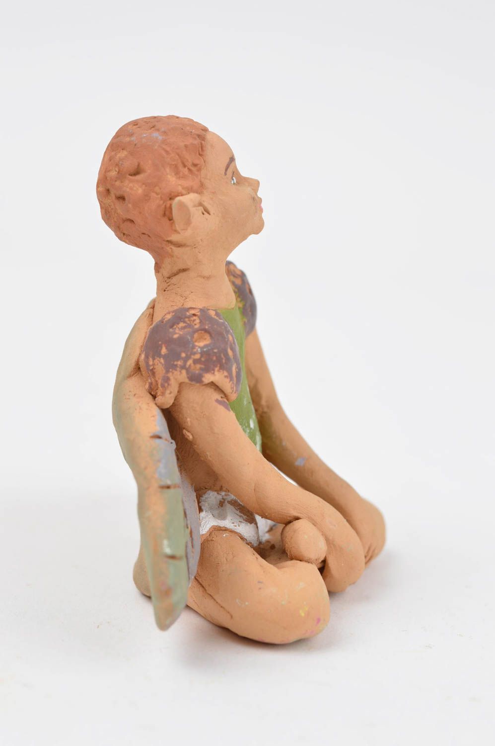 Statuetta in argilla fatta a mano figurina decorativa in ceramica d arredo
 foto 3