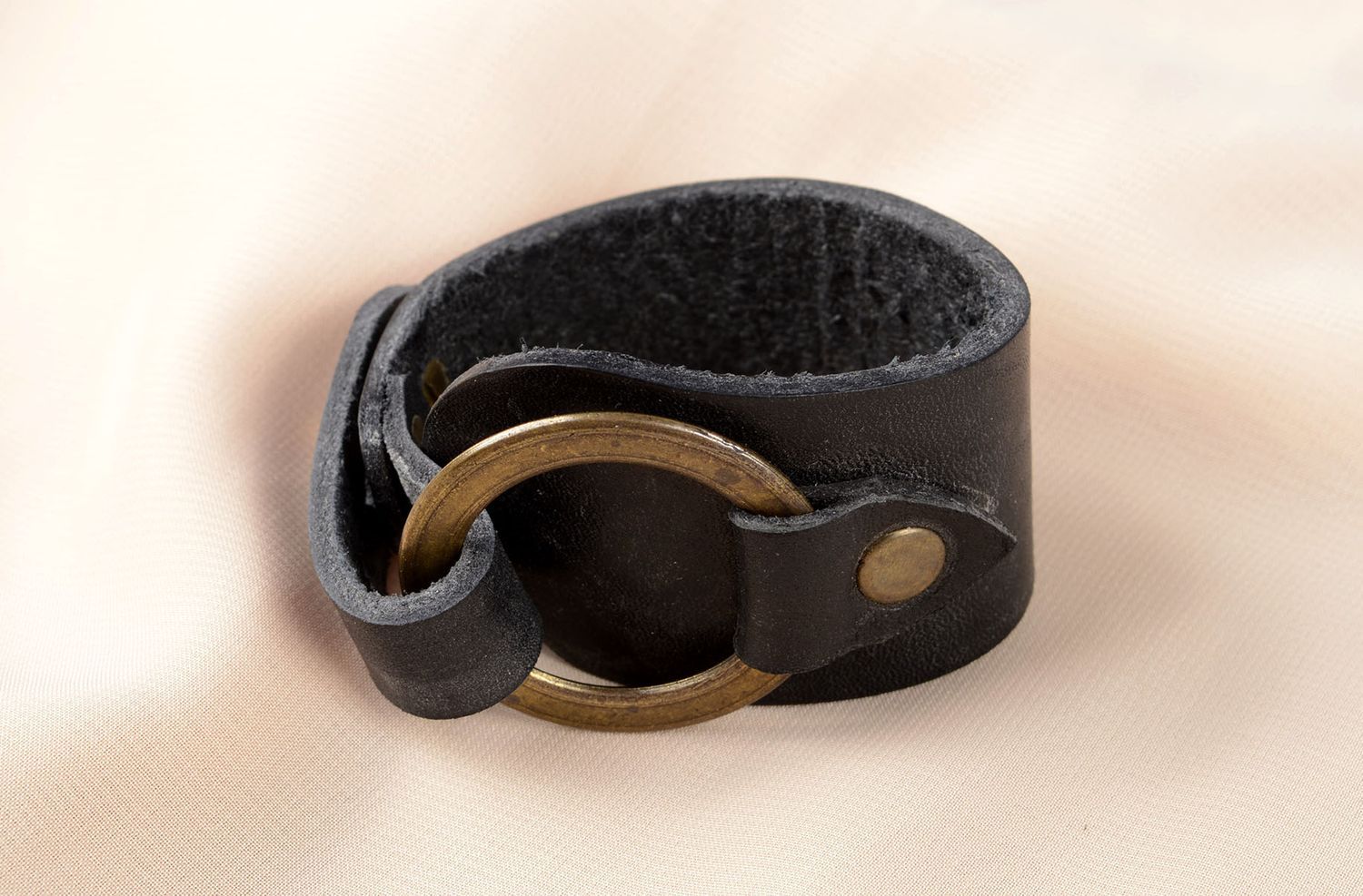 Handmade Leder Armband Designer Schmuck Accessoires für Frauen schwarz stilvoll foto 5