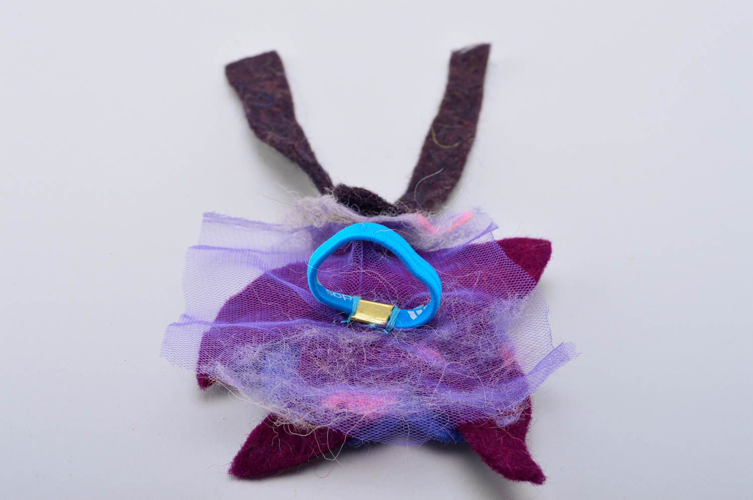 Goma para el pelo hecha a mano con flor accesorio para niña regalo original foto 5